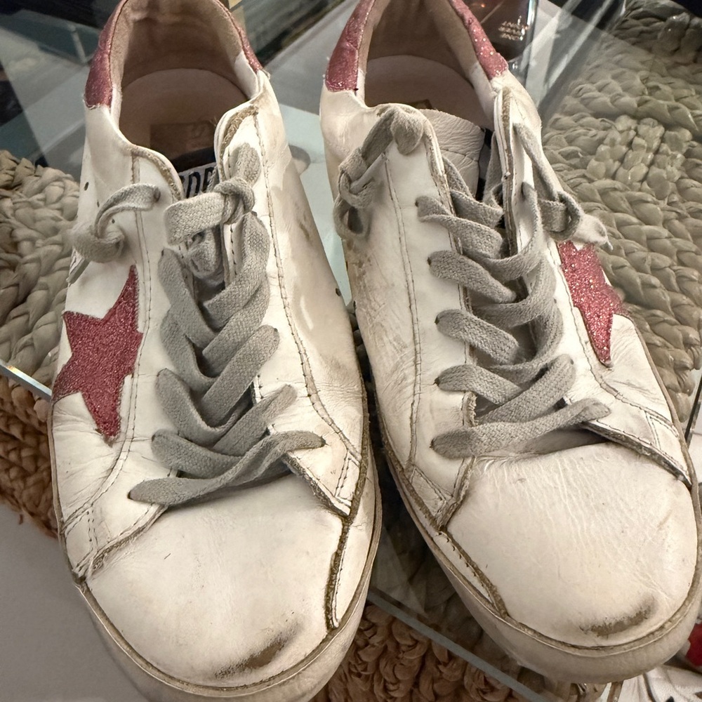 Brand New Golden Goose White & Pink Star Sneakers
